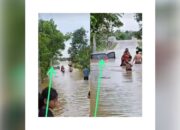 Nekat Terobos Banjir, Mobil Nyaris Hanyut di Desa Moncongloe