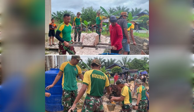 TNI Bersama Warga Perbatasan Bersatu Bangun Masjid Al-Nurul, Wujud Nyata Sinergi di Perbatasan
