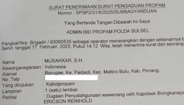 Kapolsek Biringkanaya Dilaporkan ke Propam Polda Sulsel, Diduga Tahan Truk Tanpa Surat Resmi