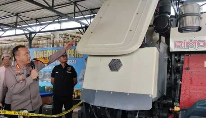 Polisi Gagalkan Penyelundupan Mesin Pemanen Padi di Pelabuhan Makassar