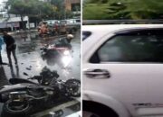 Diduga Mengantuk, Sopir Minibus Terobos Perbatasan dan Tabrak Puluhan Motor