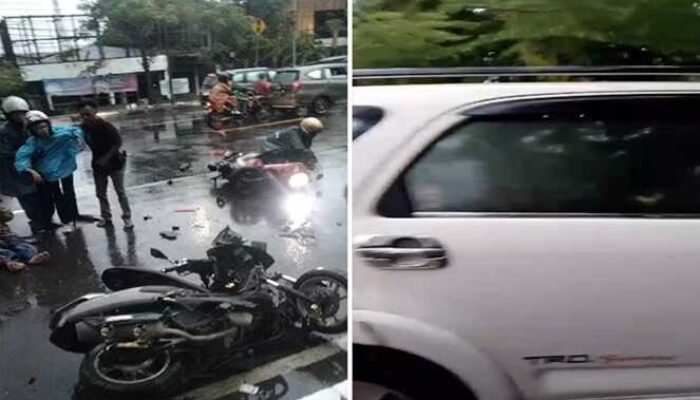 Diduga Mengantuk, Sopir Minibus Terobos Perbatasan dan Tabrak Puluhan Motor