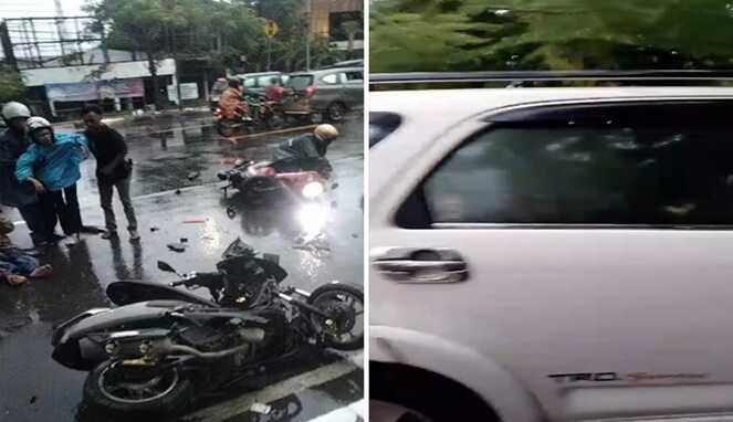 Diduga Mengantuk, Sopir Minibus Terobos Perbatasan dan Tabrak Puluhan Motor
