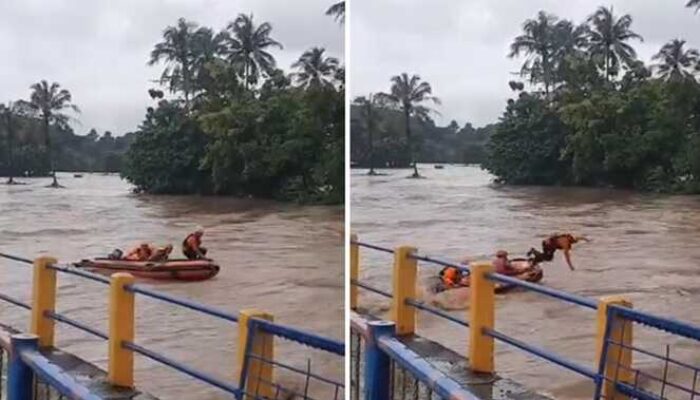 Momen Menegangkan! Detik-Detik Perahu Tim SAR Maros Terseret Arus Deras di Bendungan Lekopancing