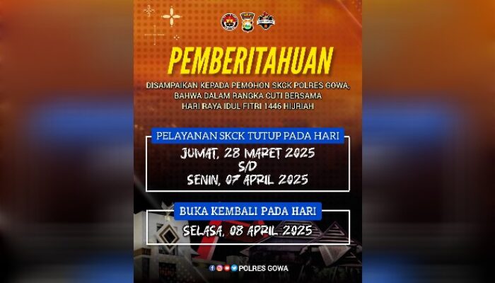 Mau Urus SKCK Cek Jadwal Libur Polres Gowa