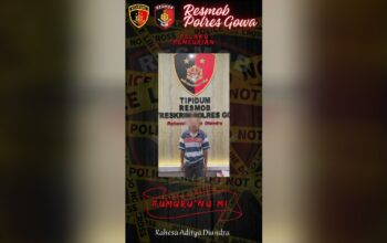 Aksi Nekat Curi Mesin Air, Pria di Pallangga Dibekuk Tim Resmob Polres Gowa