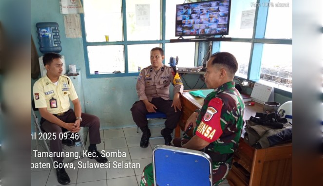 Sinergi TNI-Polri, Sambangi Satpam IPA Somba Opu Gowa