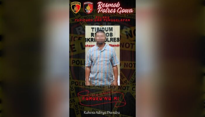 Unit Resmob Polres Gowa Tangkap Pria Diduga Lakukan Penipuan Rp222 Juta dengan Modus Proyek Fiktif