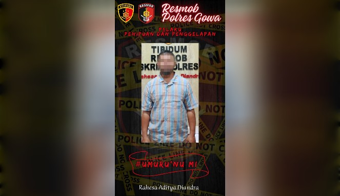 Unit Resmob Polres Gowa Tangkap Pria Diduga Lakukan Penipuan Rp222 Juta dengan Modus Proyek Fiktif