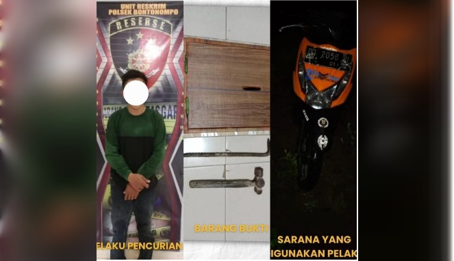 Tertangkap! Pencuri Kotak Amal di Masjid Al Iman Digulung Reskrim Polsek Bontonompo