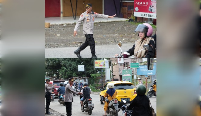 Wakapolres Gowa Turun Langsung Atur Kemacetan Sekitar Kampus UIN Alauddin Makassar