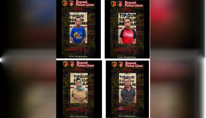 Unit Resmob Polres Gowa Tangkap Empat Terduga Pelaku Penadahan Motor Curian di Takalar