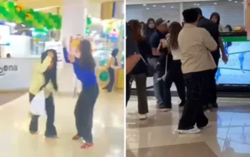 Istri Sah Labrak Pelakor di Mall Suami Diduga Oknum Polisi
