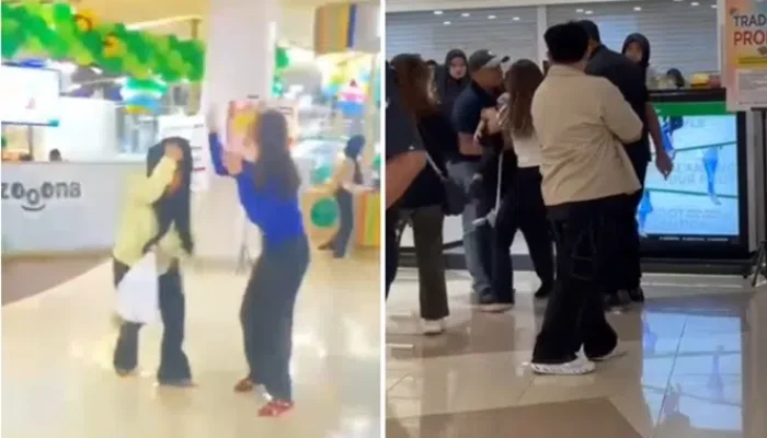 Istri Sah Labrak Pelakor di Mall Suami Diduga Oknum Polisi