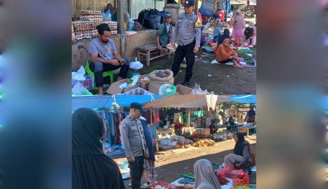 Jelang Idul Adha, Bhabinkamtibmas Sisir Pasar Rakyat: Pastikan Harga Sembako Stabil dan Situasi Kondusif