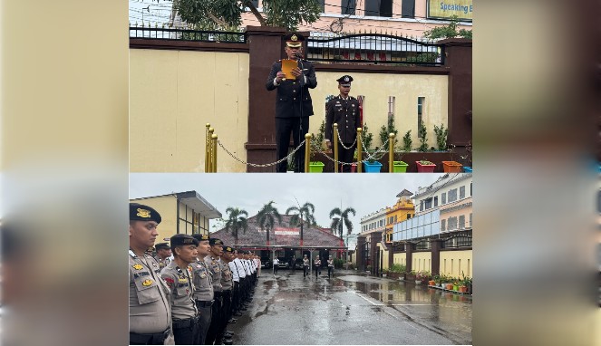 Teguh di Tengah Hujan, Polres Gowa Gelar Upacara Khidmat Peringatan Hari Lahir Pancasila