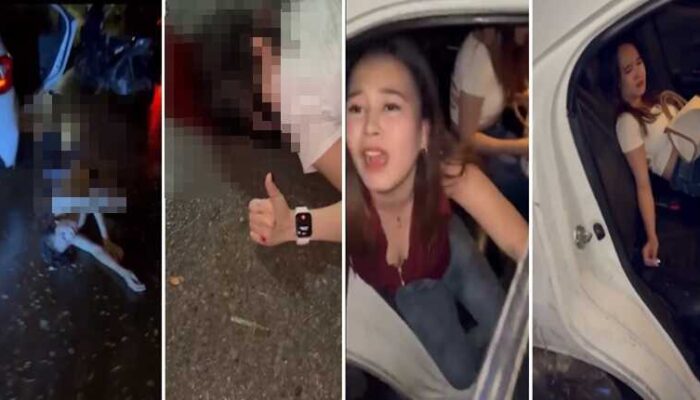 Momen Haru Pengemudi Mobil Ladies Angkat Jempol Meski Berlumuran Darah
