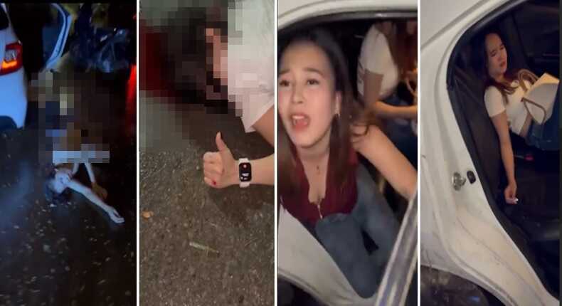 Momen Haru Pengemudi Mobil Ladies Angkat Jempol Meski Berlumuran Darah