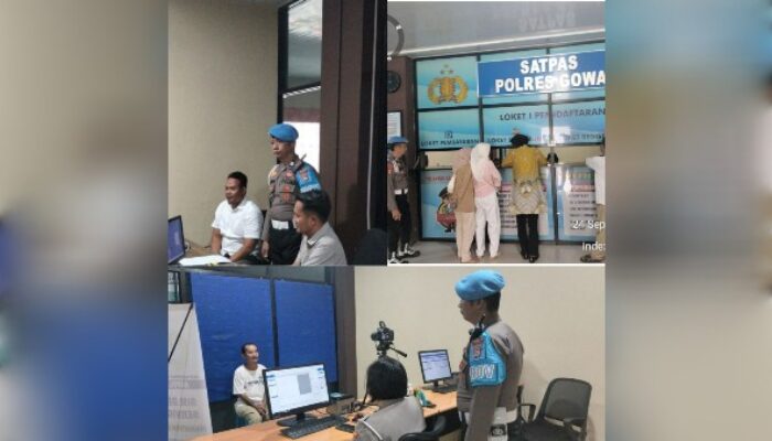 Sipropam Polres Gowa Turun Langsung Awasi Layanan SPKT, SKCK, dan SIM