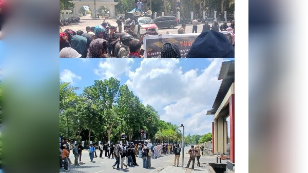 Ratusan Pemuda-Mahasiswa Geruduk Polda Sultra, Tuding Oknum Penyidik Diduga “Pesanan”