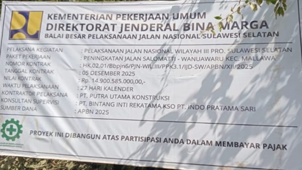 K3 Ditinggalkan, Solar Subsidi Diduga Dipakai, Proyek Jalan Mallawa Maros Jadi Target Sorotan
