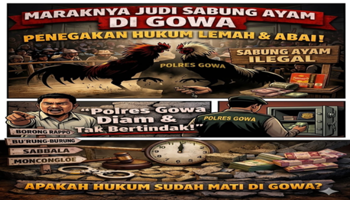 Gowa Seolah Tanpa Hukum, Sabung Ayam Bebas Jalan, Siapa Lindungi?