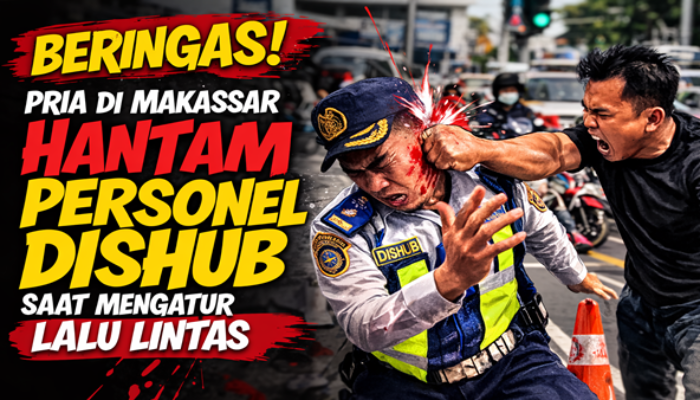 Tanpa Ampun! Pria di Makassar Hajar Petugas Dishub di Tengah Tugas Pengaturan Lalin