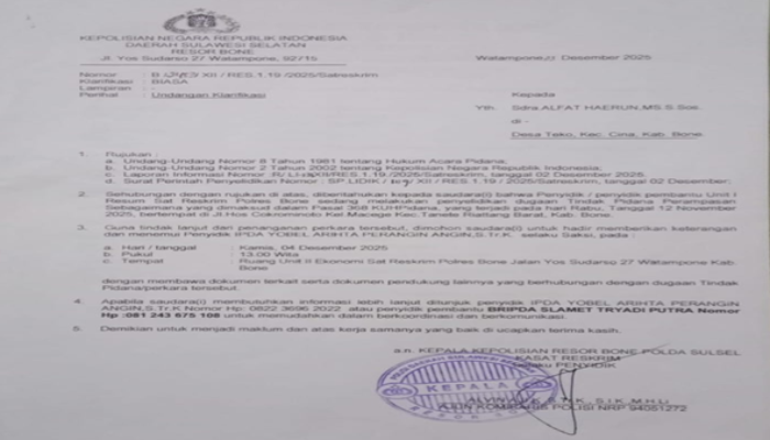 5 Bulan Tanpa Kepastian! Kasus Penarikan Motor di Bone Diduga Mandek