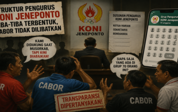 Pengurus KONI Jeneponto Tuai Kecaman, Nama-Nama Tiba-Tiba Bermunculan