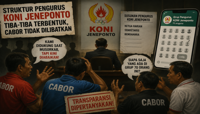 Pengurus KONI Jeneponto Tuai Kecaman, Nama-Nama Tiba-Tiba Bermunculan