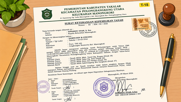 SKKT Terbit Saat Sengketa Bergulir, Lurah Manongkoki Disorot di Sidang PN Takalar