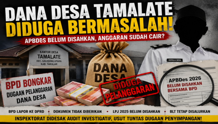 Dana Desa Jadi Bara, BPD Bongkar Dugaan Kejanggalan Pengelolaan Anggaran Tamalate
