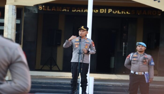 Kapolres Maros Pimpin Apel Perdana Tekankan Integritas dan Kejujuran